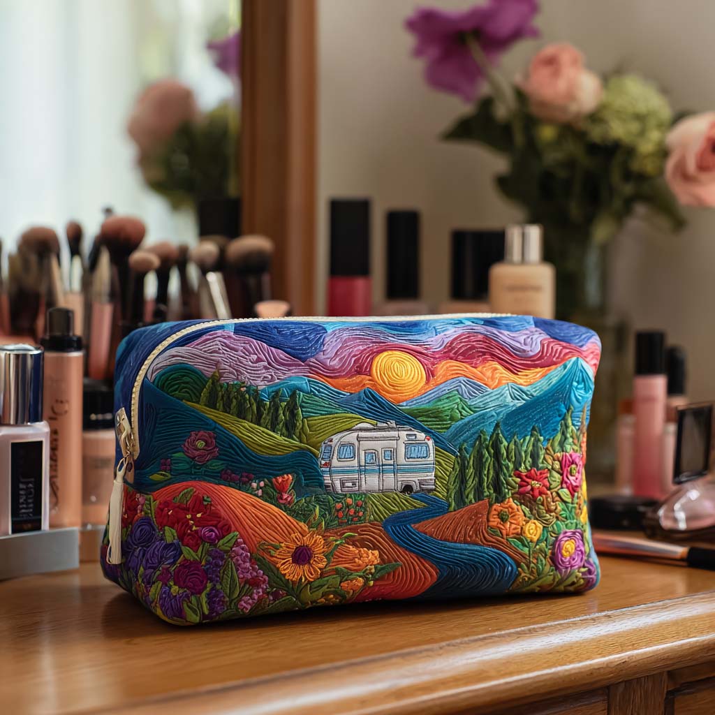 Road of Colours quilted makeup bag – Louise London