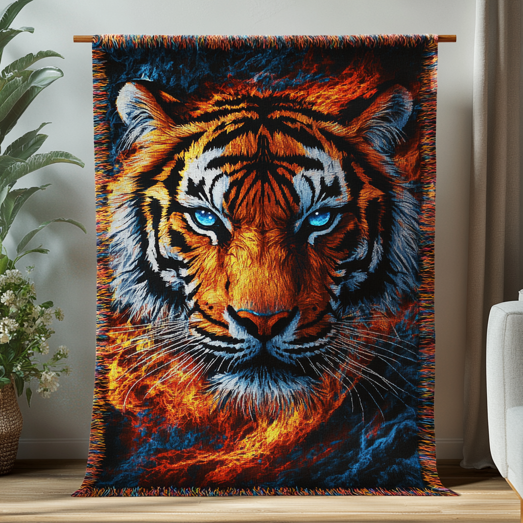 Nature's Roar Woven Blanket by Louise London – product view