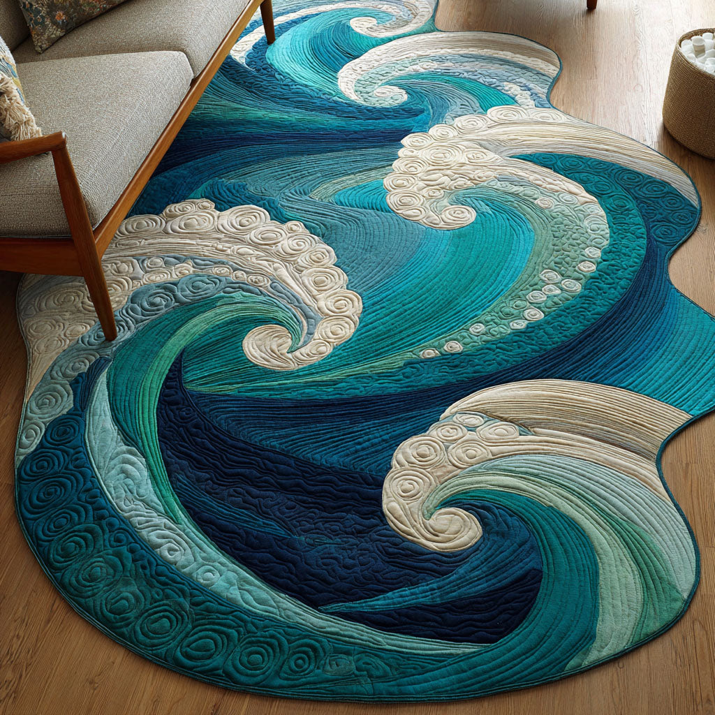 Custom-Shaped Area Rug Ocean Waves NCU0NT12613