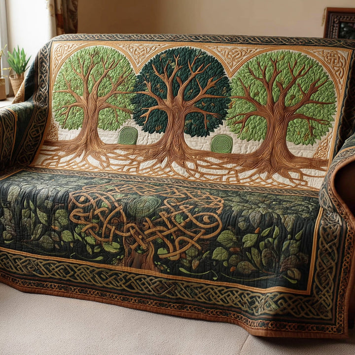 Quilted Sofa Cover with Tree of Life