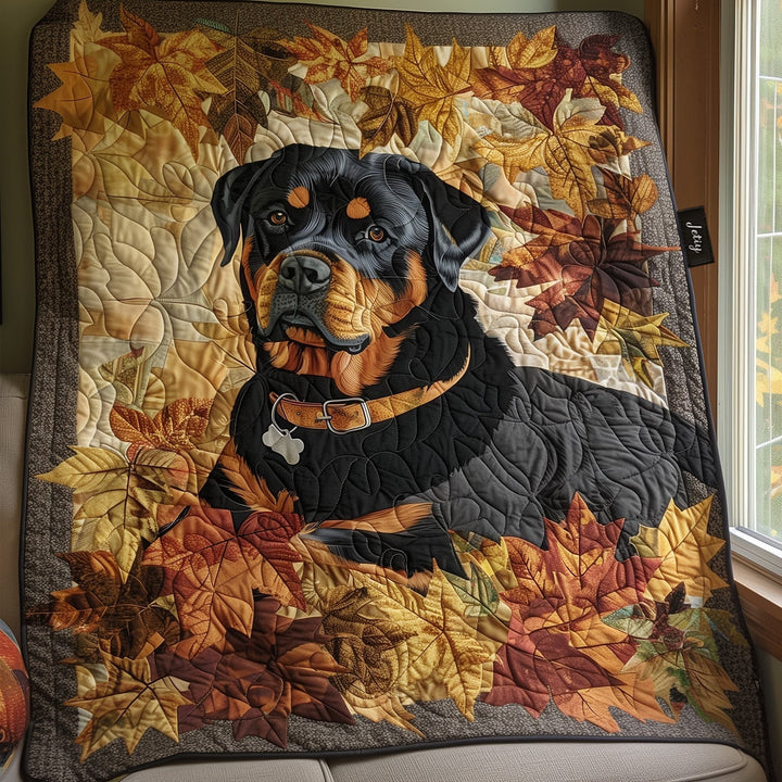 Quilted Blanket Rottweiler's Autumn Breeze – Louise London quilted blanket