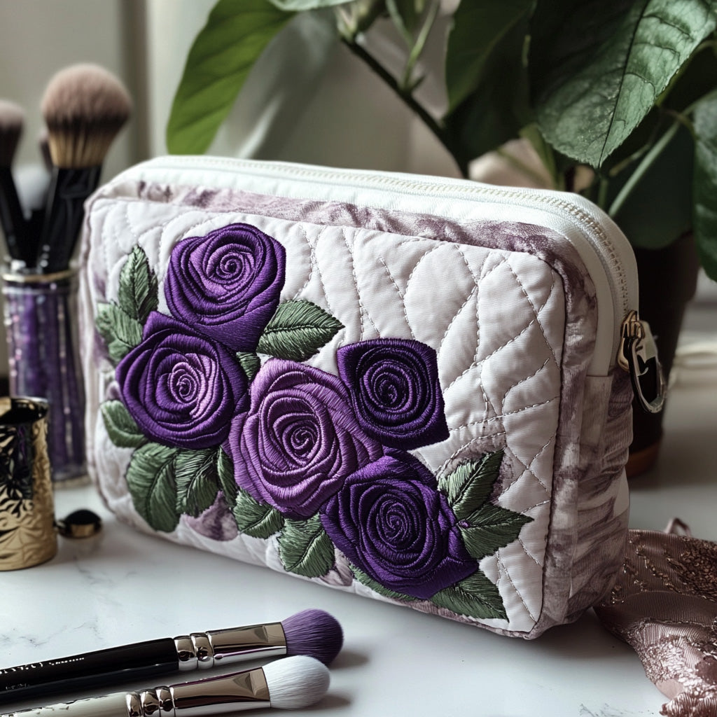 Royal Petals quilted makeup bag – Louise London