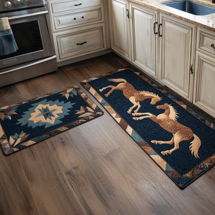 Non-slip kitchen rug with galloping horses NCU0NT10845