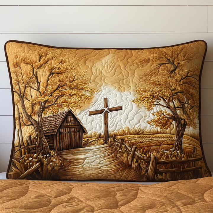 Quilted pillow cover in elegant rustic style NCU0NT8152