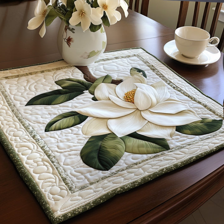Quilted Rustic Magnolia Bloom Placemat by Louise London