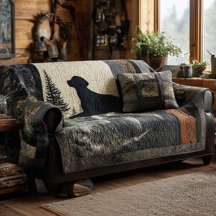 Quilted Sofa Cover with Labrador Retriever