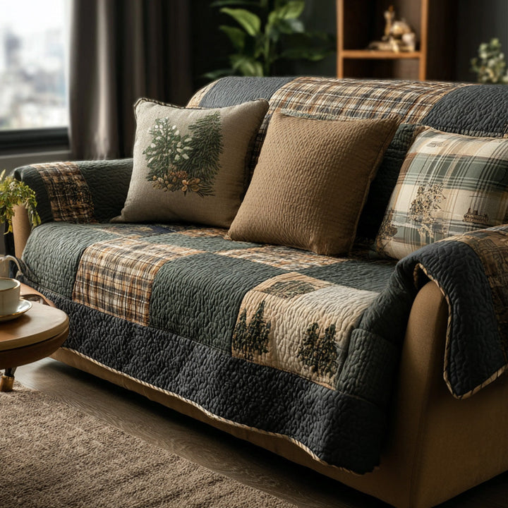Quilted sofa cover in rustic style NCU0NT11989