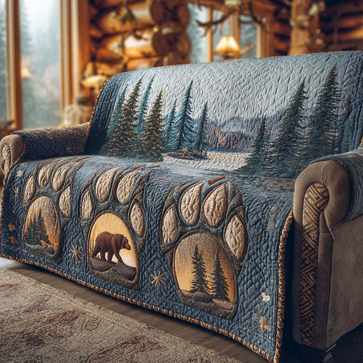 Quilted sofa cover in rustic style – Louise London