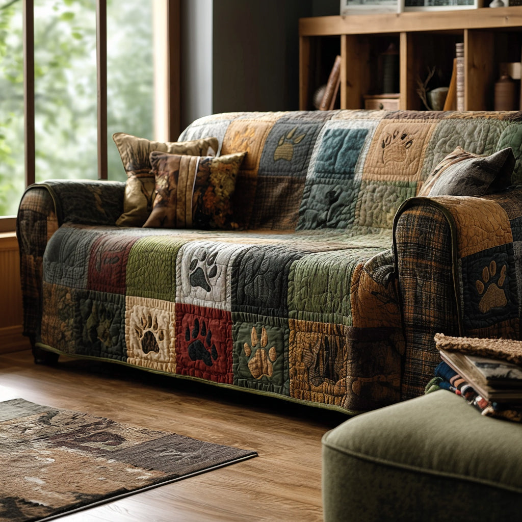 Quilted Sofa Cover with Rustic Legs – Louise London