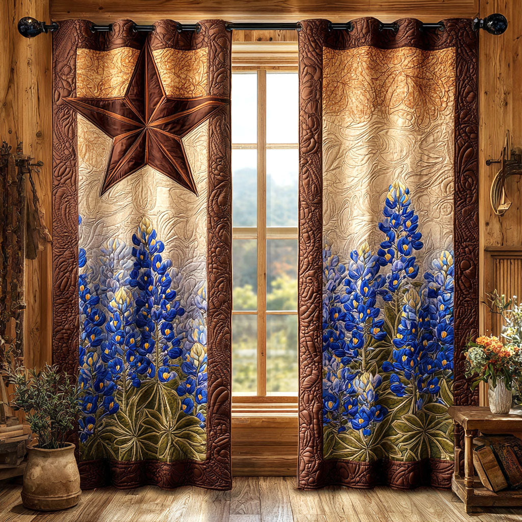 Quilted Curtains Rustic Star Bloom – Louise London product image 1