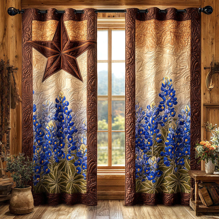 Quilted Curtains Rustic Star Bloom – Louise London product image 1