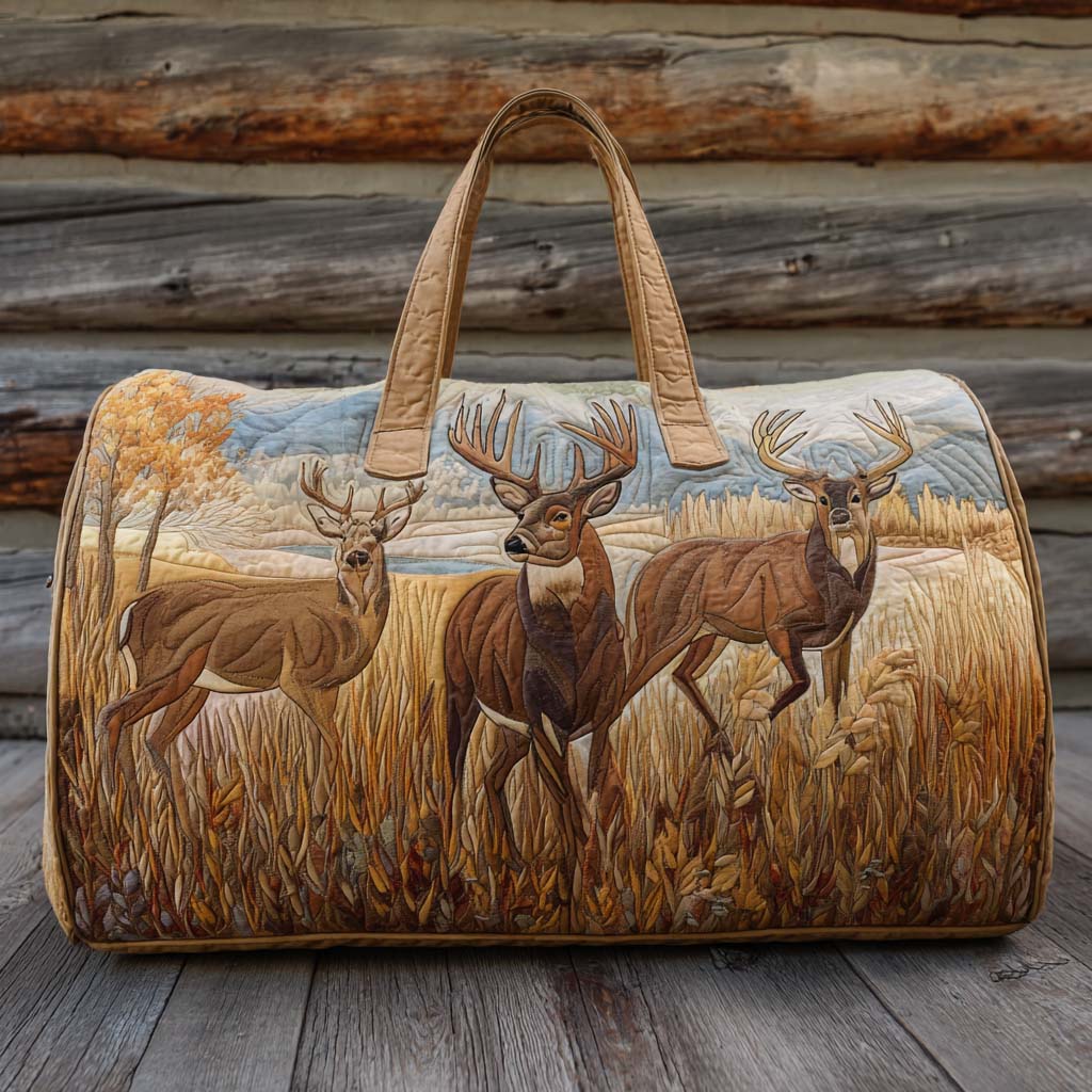 Quilted Travel Bag with Rustic Forest by Louise London