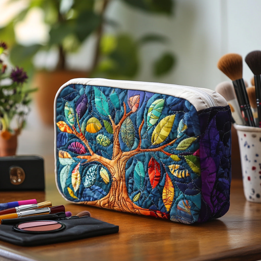 Sacred Growth quilted makeup bag – Louise London