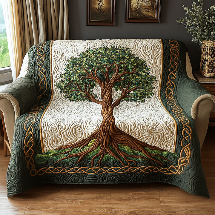 Quilted Sofa Cover with Tree of Life