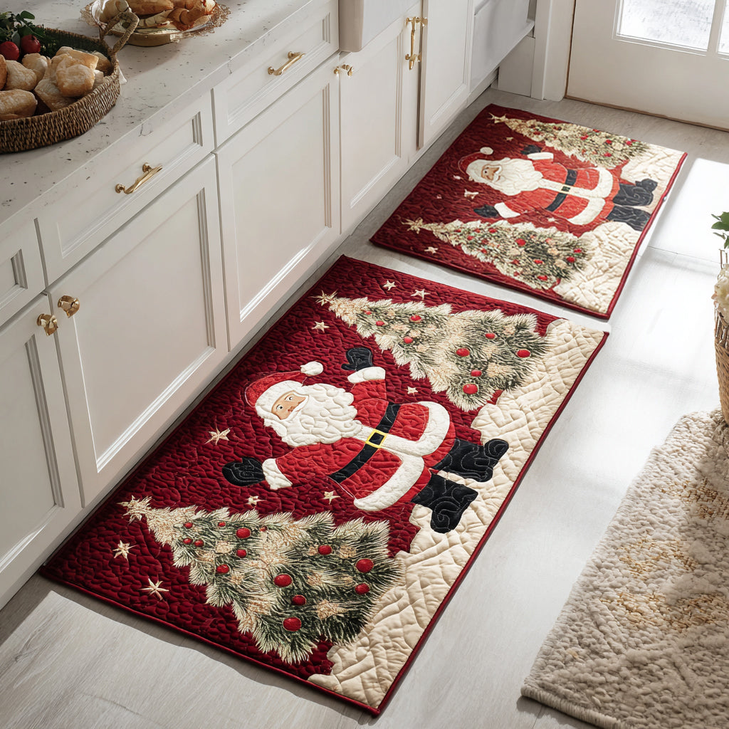Non-slip Christmas Kitchen Mat with Santa Claus by Louise London