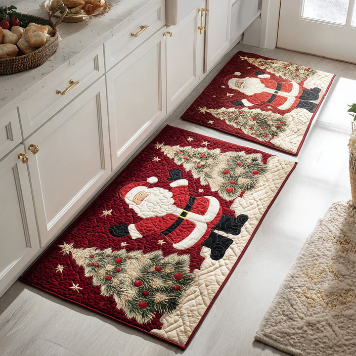 Non-slip Christmas Kitchen Mat with Santa Claus by Louise London