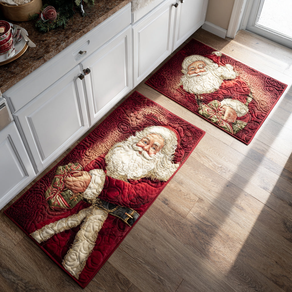 Non-slip Christmas kitchen rug with Santa Claus by Louise London