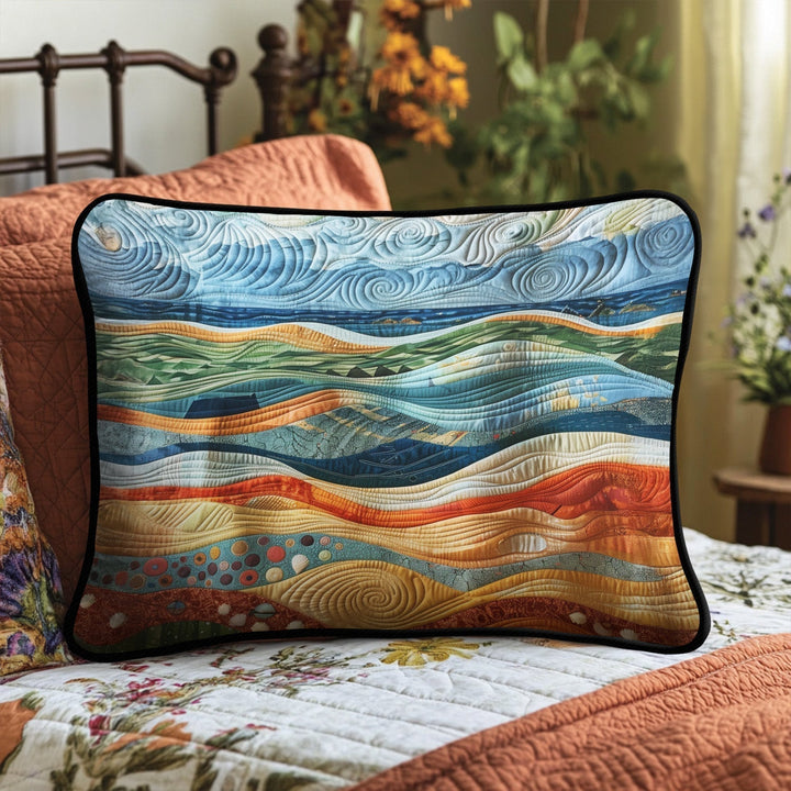 Quilted cushion cover in soft marine tones NCU0PT7122