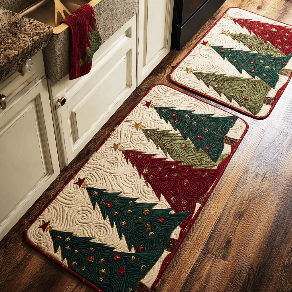 Non-slip kitchen mat with tree and bright path by Louise London