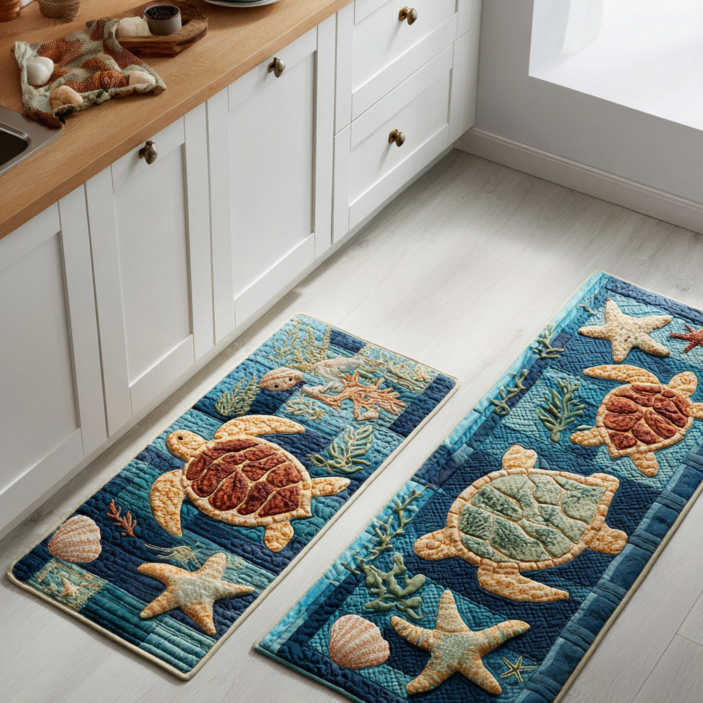 Non-slip kitchen rug with calm seaside by Louise London