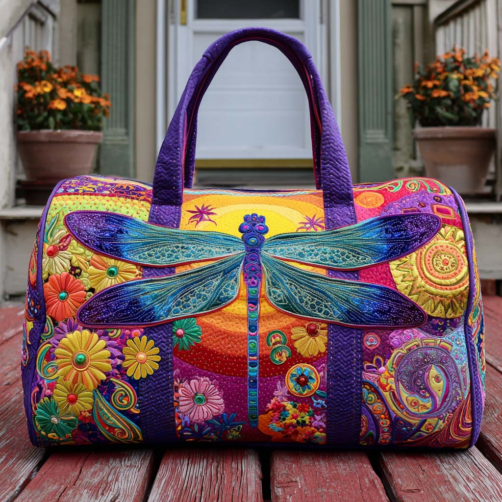 Quilted Travel Bag with Soft Sky Motif by Louise London