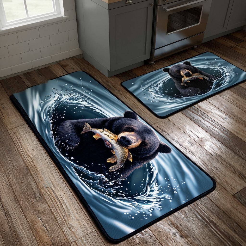 Non-slip kitchen rug with stream and natural atmosphere by Louise London
