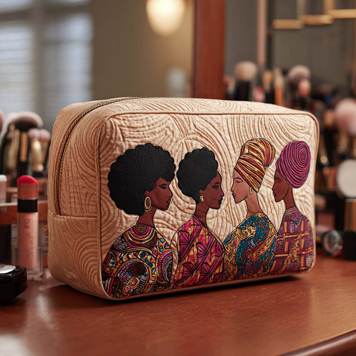 Sisterhood Charm quilted makeup bag – Louise London