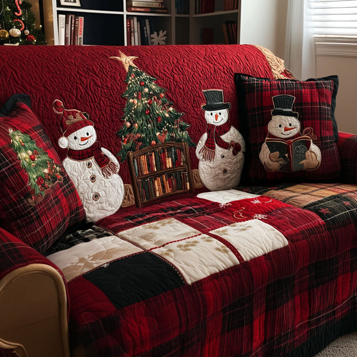 Quilted Sofa Cover with Snowmen – Louise London