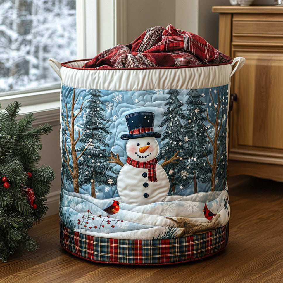 Quilted laundry basket with Christmas pattern – product image 5