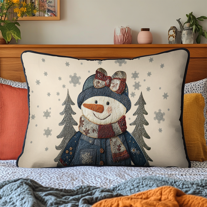 Quilted cushion cover with snow spirit NCU0DK10341