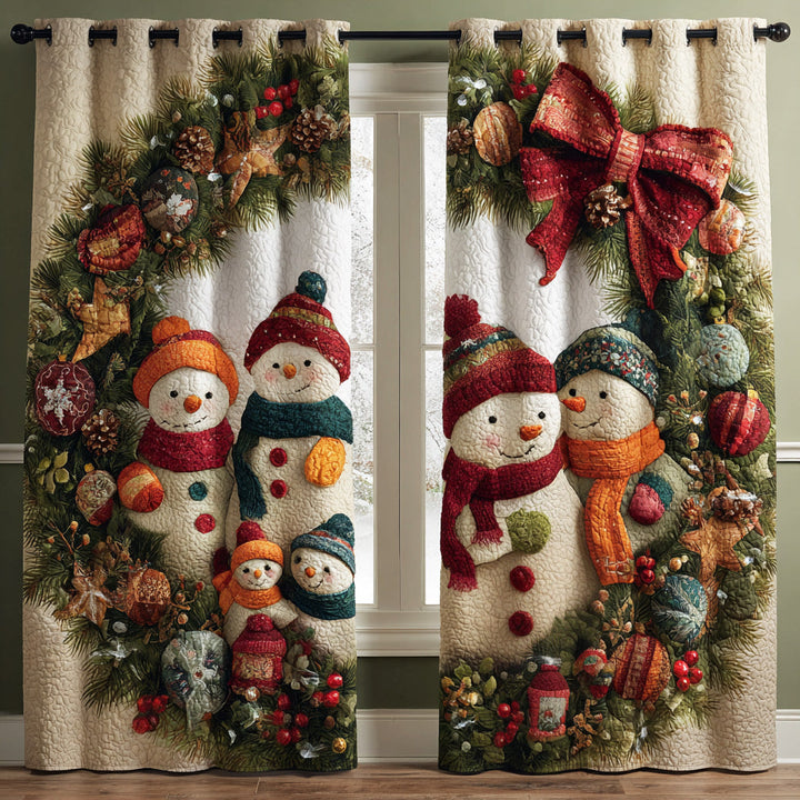 Winter Pleated Curtains with Snowman – Louise London product image 1