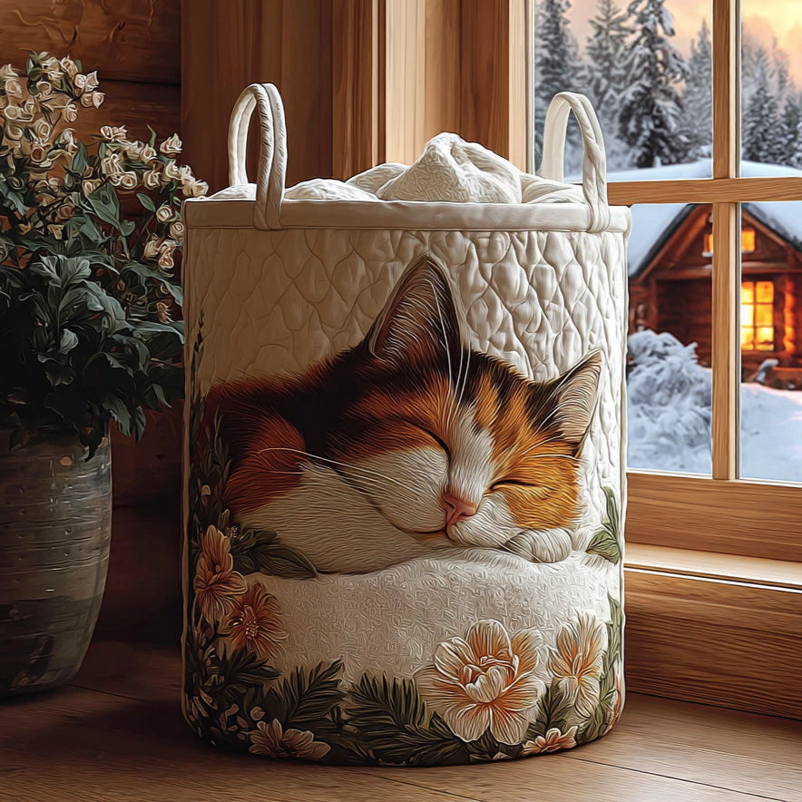 Quilted laundry basket with winter pattern NCU0PVL700