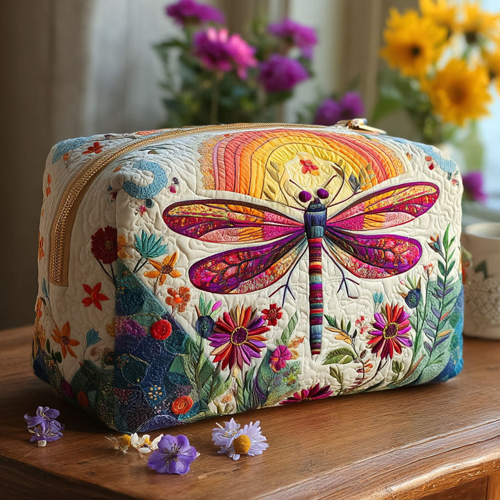 Soft Flight quilted makeup bag – Louise London