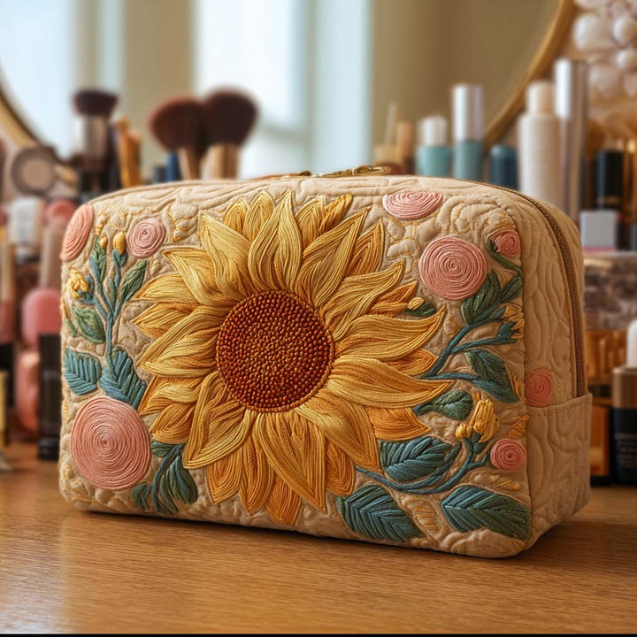 Soft Sunshine quilted makeup bag – Louise London