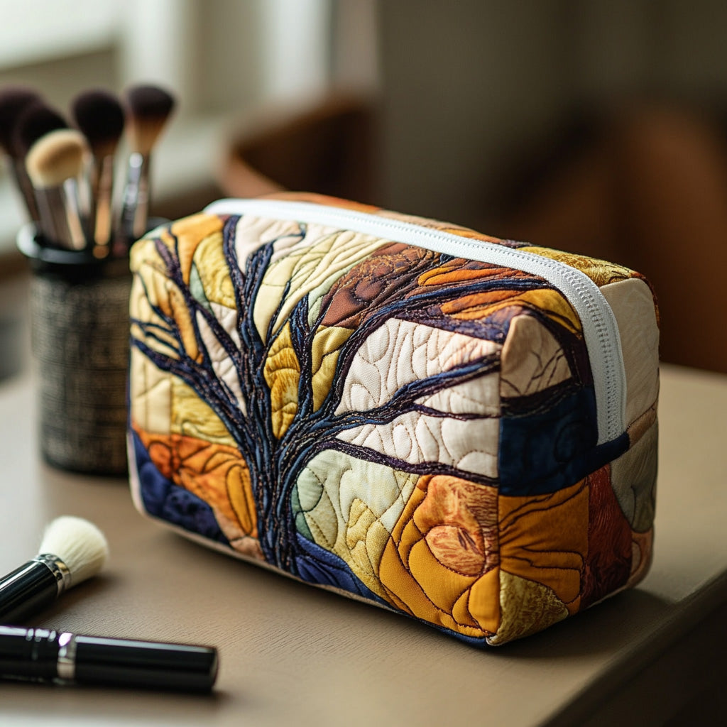 Soul Branches quilted makeup bag – Louise London