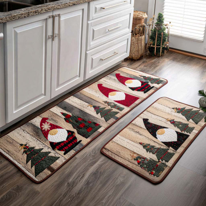 Winter Non-Slip Kitchen Mat with Sparkling Snow by Louise London