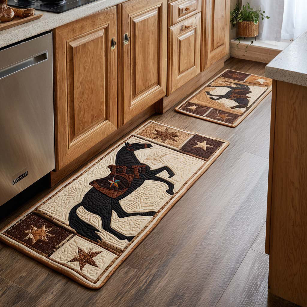 Non-slip kitchen rug with horse and star by Louise London