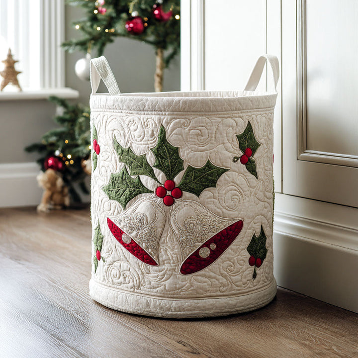 Quilted laundry basket with Christmas pattern – product image 7