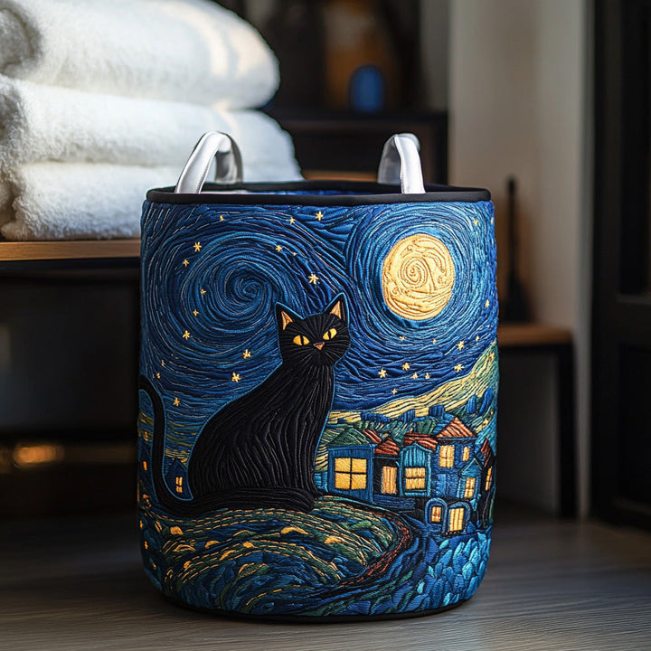 Quilted laundry basket with decorative prints by Louise London