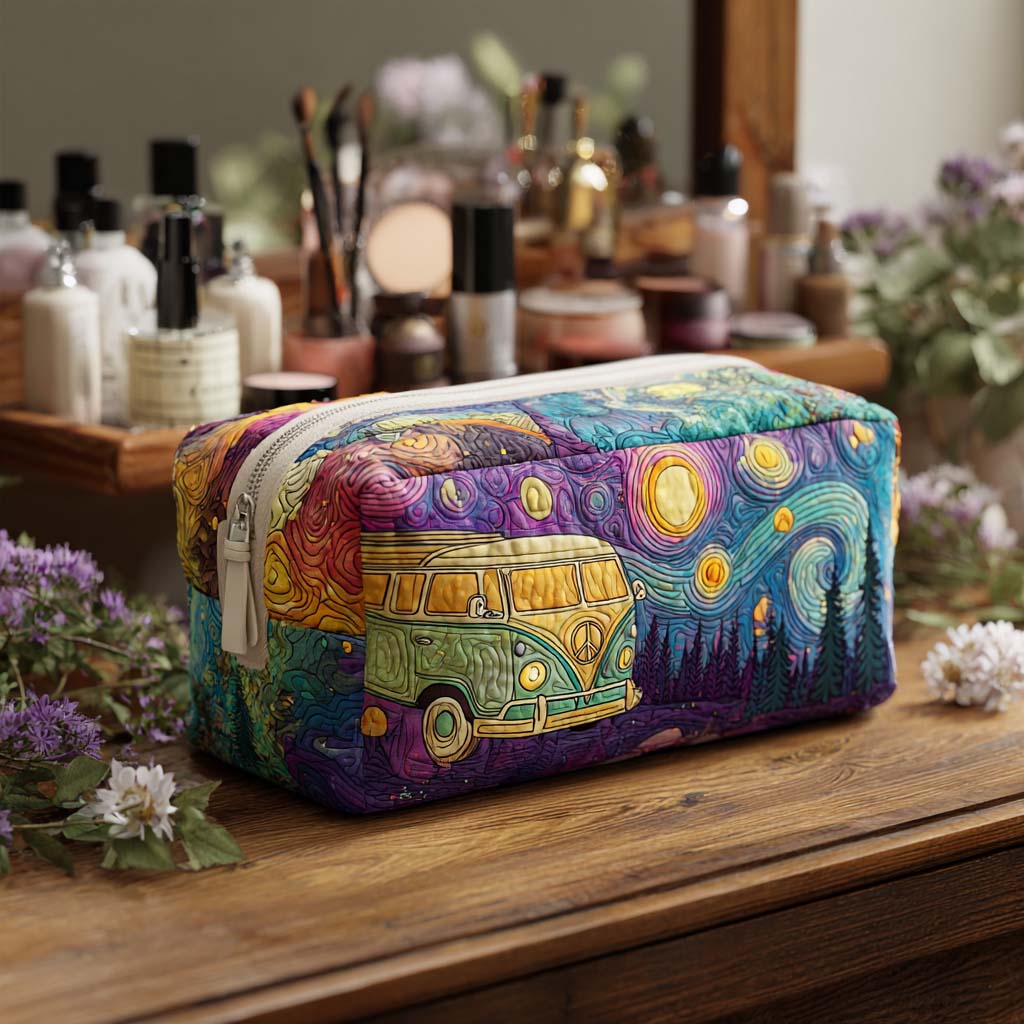 Starry Ride Vibes quilted makeup bag – Louise London