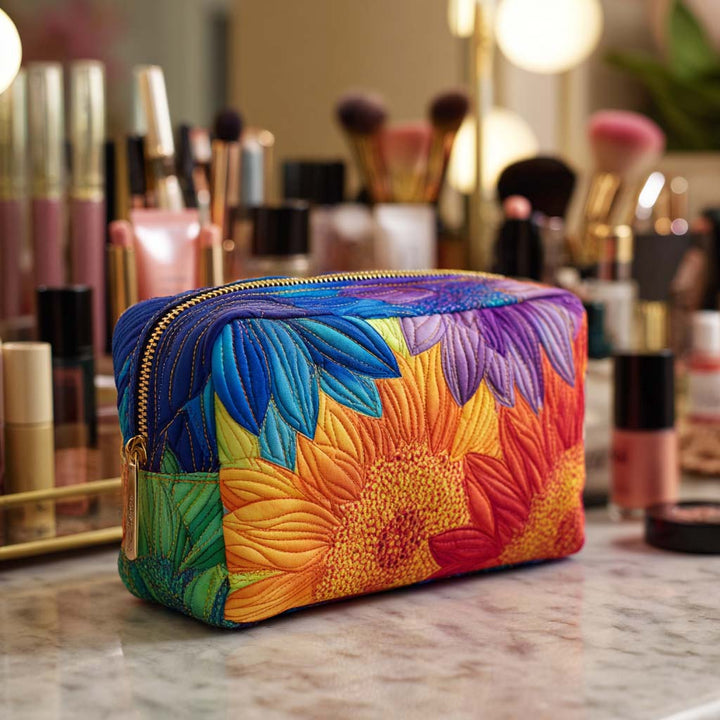 Summer Bloom quilted makeup bag – Louise London