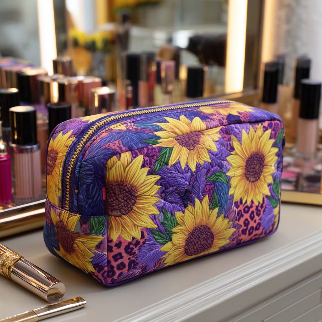 Sun Charm quilted makeup bag – Louise London