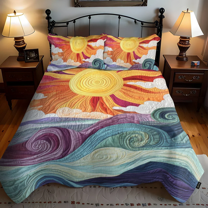 3-Piece Quilted Bed Cover - Solar Enchantment by Louise London - product image 1