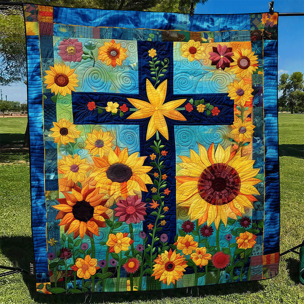 Sunlit Cross Quilted Blanket – Louise London quilted blanket