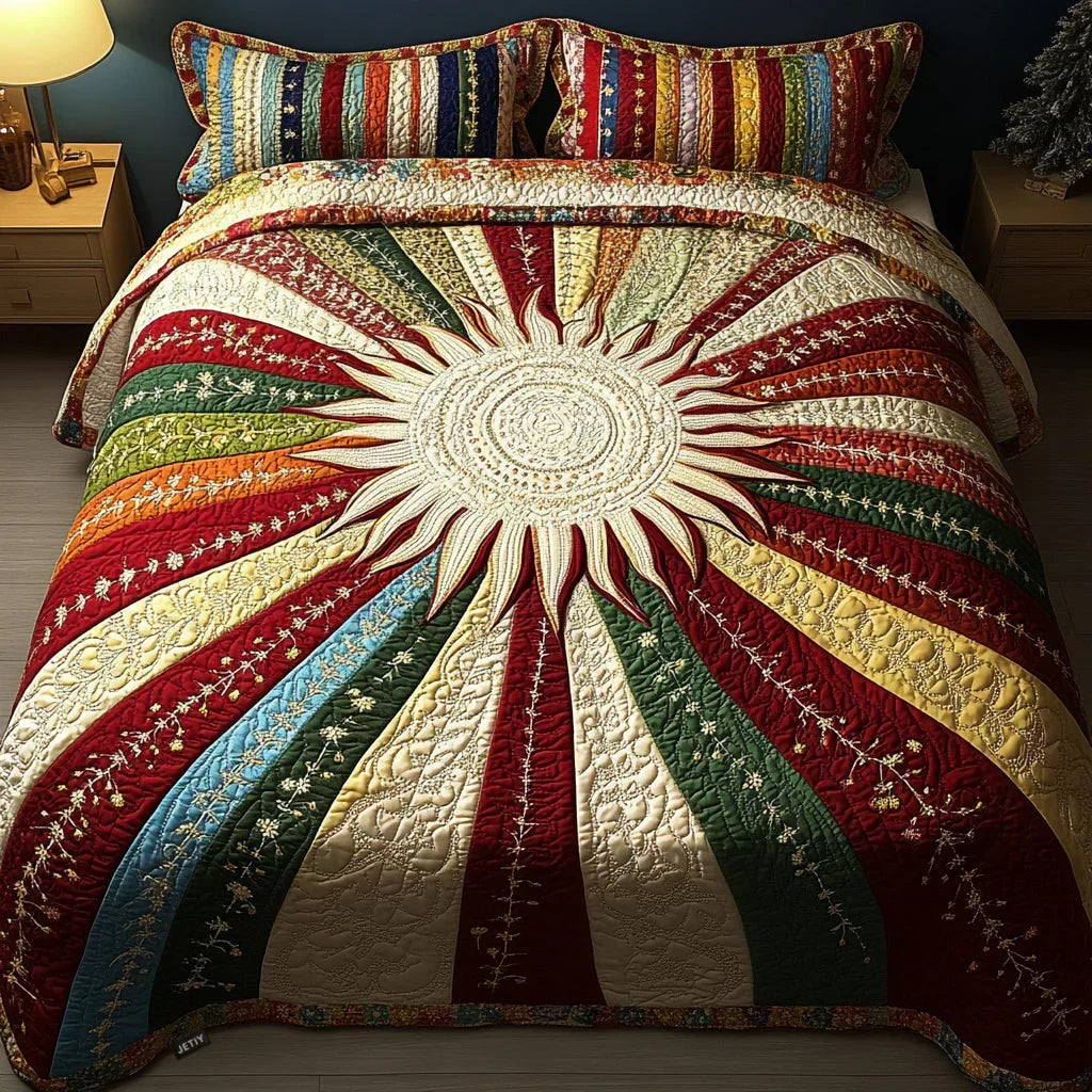 Quilted Bed Cover Set - Solar Radiation by Louise London - product image 1