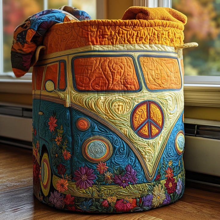 Colourful Quilted Laundry Basket in Hippie Style by Louise London