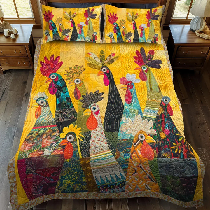3-Piece Bed Cover - Roosters at Dawn by Louise London - product image 1