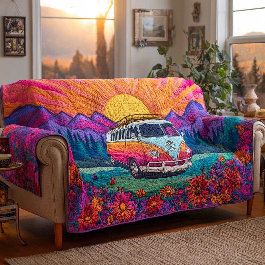 Quilted hippie style sofa cover