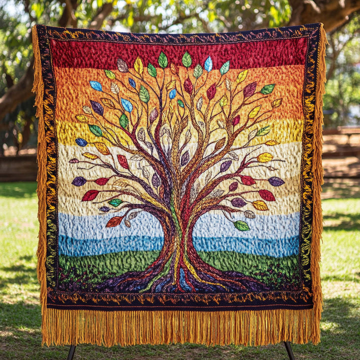 Woven Sofa Blanket Sunset Spectrum by Louise London – product view