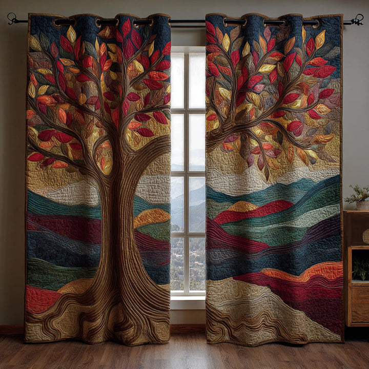 Quilted Curtains Tree of Life at Sunset – Louise London product image 1